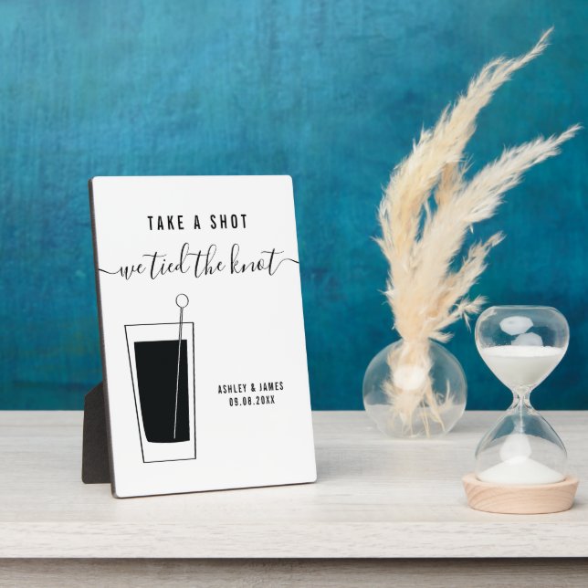 Plaque Photo Signe mariage, Prenez Une Tirée Nous Avons Lié La  (Côté)