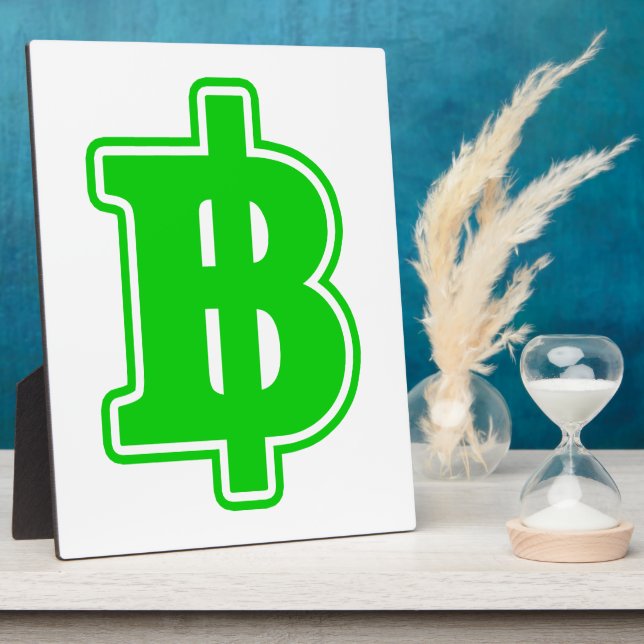 Plaque Photo SIGNE VERT BAHT ฿ devises thaïlandaises ฿ (Côté)