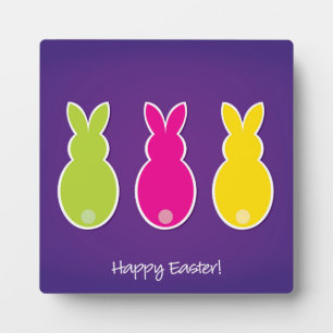 Plaque Photo Silhouette de lapin de Pâques