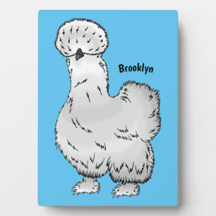 Plaque Photo Silkie chicken cartoon illustration