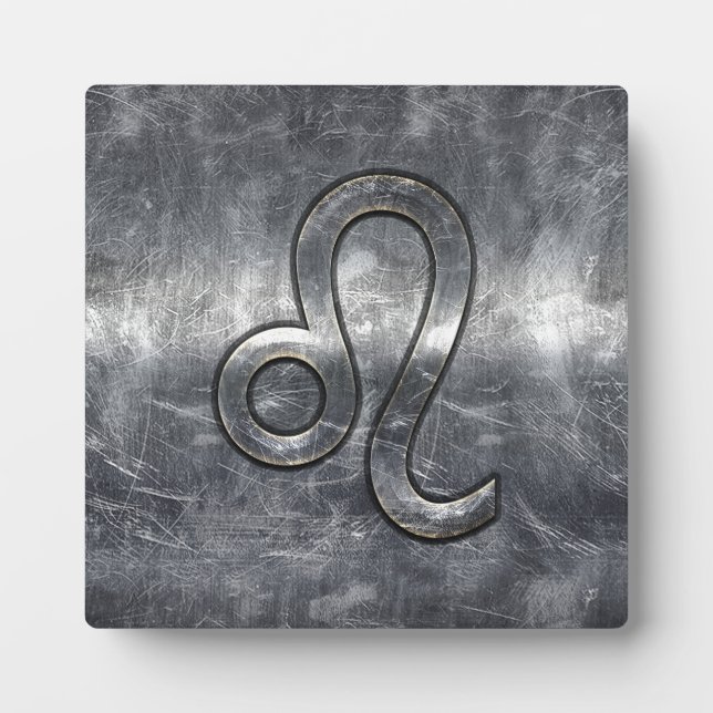 Plaque Photo Silver Leo Zodiac Connexion Grunge style dévêtu (Devant)