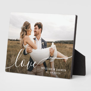 Plaque Photo Simple Elegant Love Script Mariage Personnaliser p
