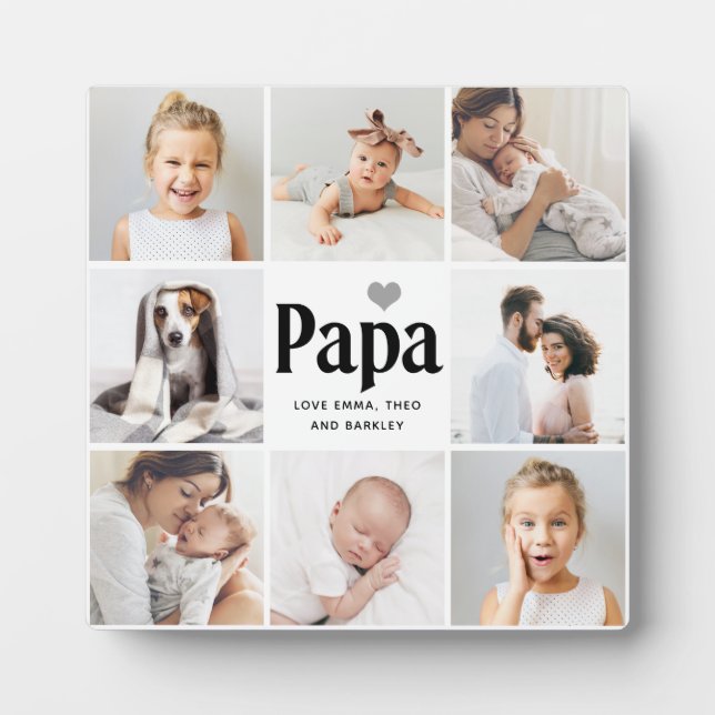 Plaque Photo Simple et moderne | Photo Collage pour Papa (Devant)