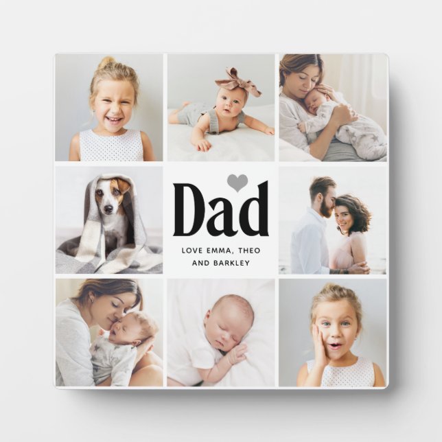 Plaque Photo Simple et moderne | Photo Collage pour papa (Devant)