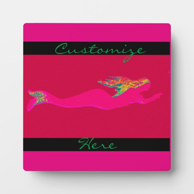 Plaque Photo sirène rose sous-marine (Devant)