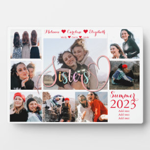 Plaque Photo Sisters Script Keepsaké Cadeau Photo Collage Plaqu