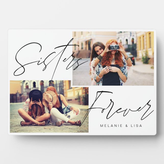 Plaque Photo Sisters Script Overlay, Multiples Photo tendance (Devant)