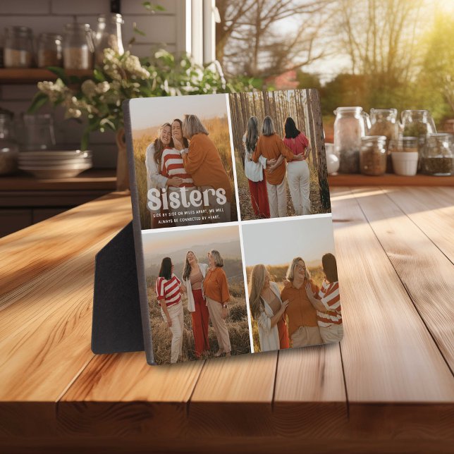 Plaque Photo Sisters Typographie tendance 4 garde-photos (Créateur téléchargé)