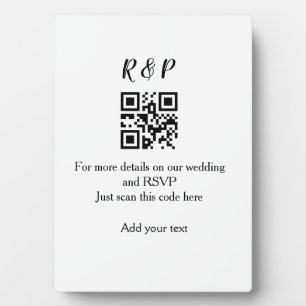 Plaque Photo site web de mariage rsvp q r code ajouter nom text