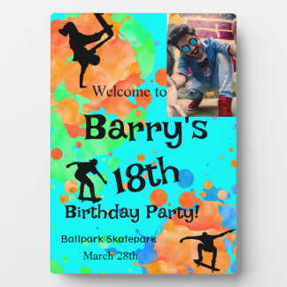Plaque Photo Skateboard Anniversaire Photo
