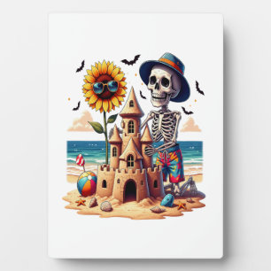 Plaque Photo Skeleton cool à la plage