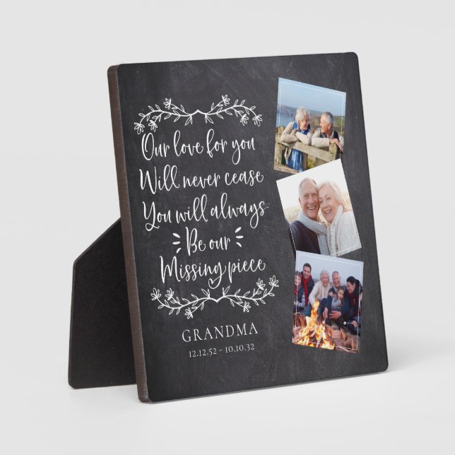 Plaque Photo Slate Family Memorial Trois garde-photos (Recto)