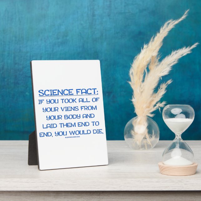 Plaque Photo SlipperyJoe's drôle dire science fait bleu remov (Côté)