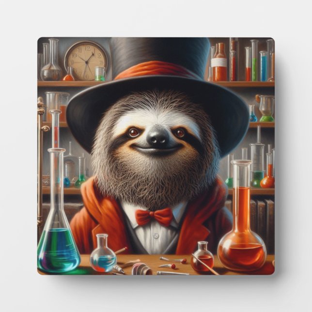 Plaque Photo Sloth Mad Scientifique (Devant)