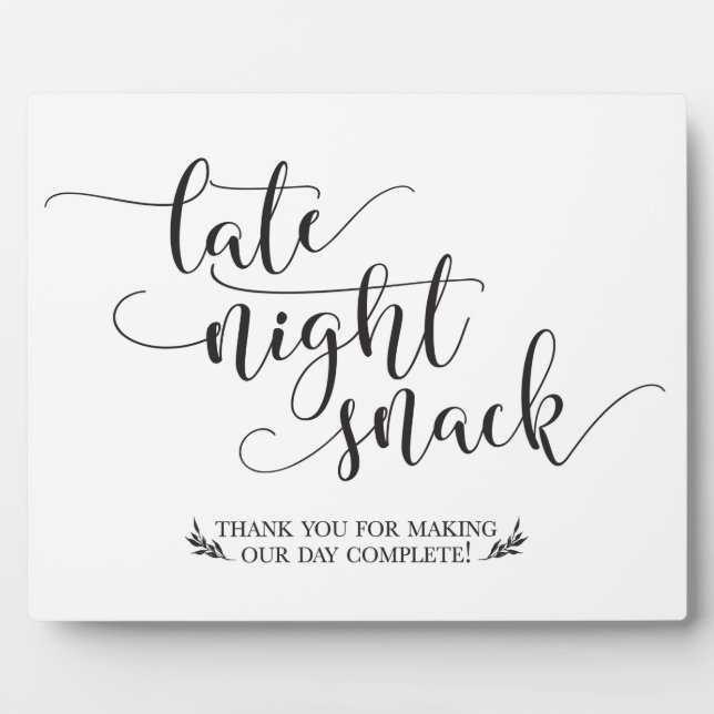Plaque Photo Snacks de fin de nuit Symbole préféré (Devant)