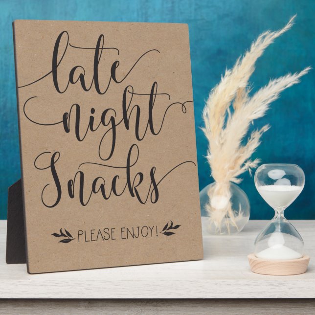 Plaque Photo Snacks de fin de nuit Symbole préféré (Côté)