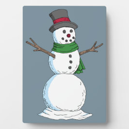 Plaque Photo Snowman