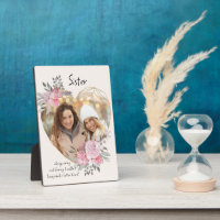 Plaque Photo Soeur Gold Heart Cadre Floral