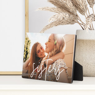 Plaque Photo Soeurs Superposition de script photo horizontale