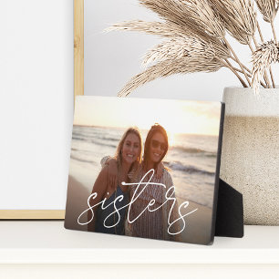 Plaque Photo Soeurs Superposition de script photo horizontale