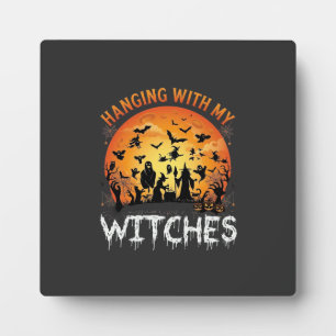 Plaque Photo Sorcières suspendues Halloween Lune Chauves-souris