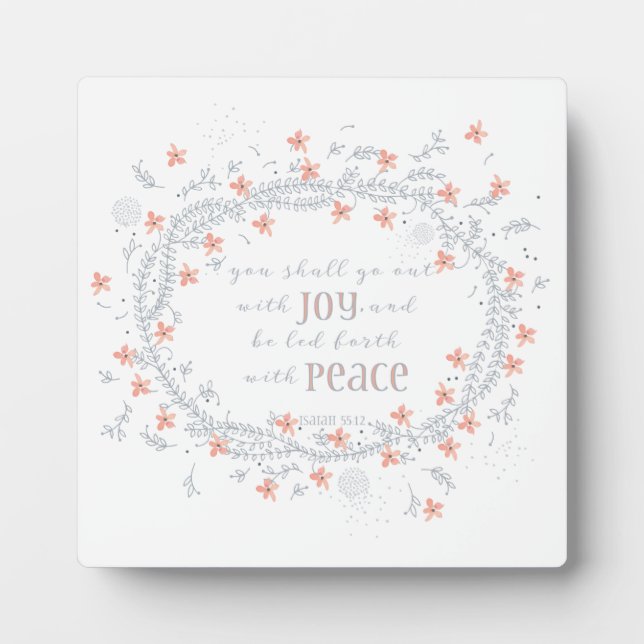 Plaque Photo Sortez avec joie - Ésaïe 55:12 (Devant)