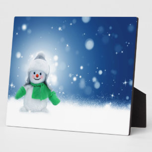 Plaque Photo Souhaits de Snowman
