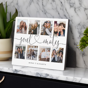 Plaque Photo Soul Mates Script Gift For Friends Photo Collage
