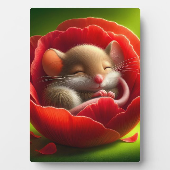 Plaque Photo Souris Bébé très mignonne Dormir (Devant)