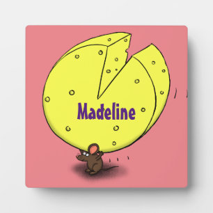 Plaque Photo Souris mignonne avec dessin animé au fromage