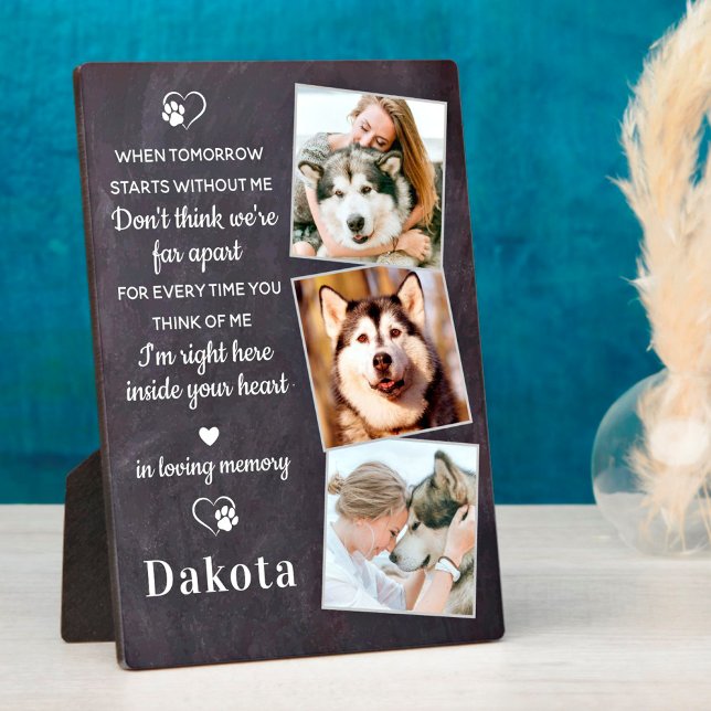 Plaque Photo Souvenir 3 Photo Pet Perdre Cadeau Chien Souvenir (Créateur téléchargé)