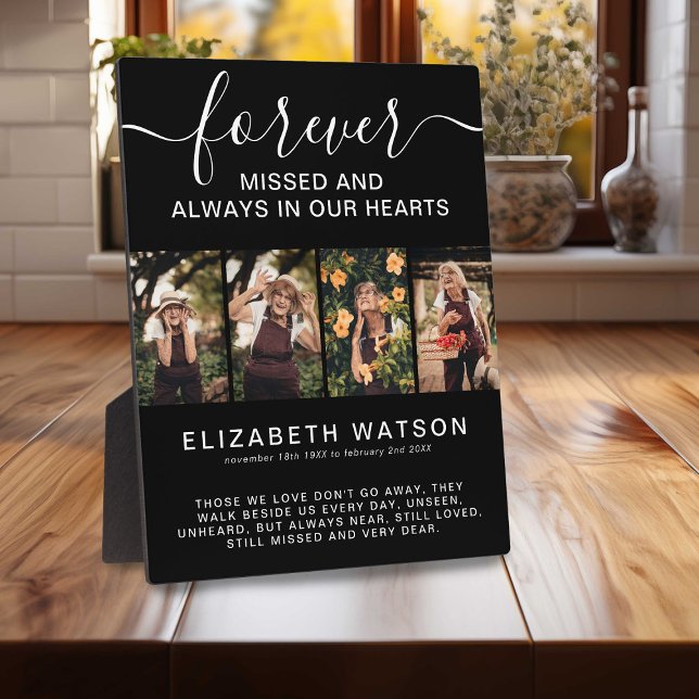 Plaque Photo Souvenir 4 Collage de photos À jamais dans nos cœu (Créateur téléchargé)
