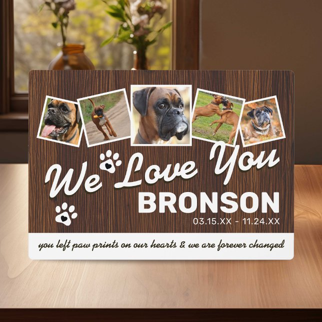 Plaque Photo Souvenir Mémorial Rustique pour Animaux de Compagn (Créateur téléchargé)