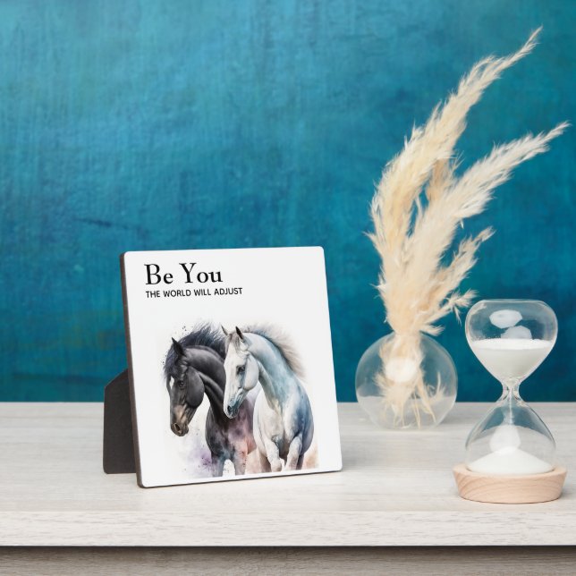 Plaque Photo Soyez inspirant avec les chevaux en aquarelle (Insitu)