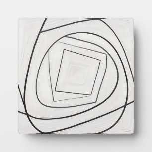 Plaque Photo Spirale Carrée Abstraite Noir Blanc
