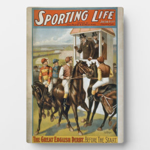 Plaque Photo Sporting Life Great English Derby Vintage Horse