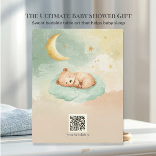 Plaque Photo Spotify Berceuse QR Sleeping Bear sur les Nuages N