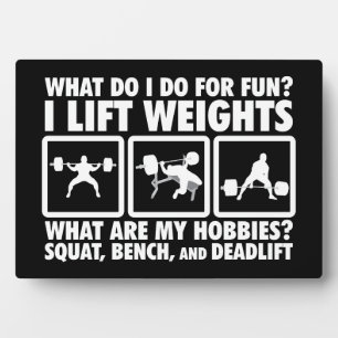 Plaque Photo Squat, Banc, Deadlift - Motivation