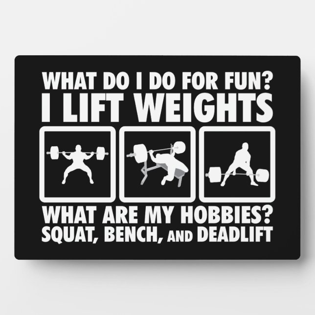Plaque Photo Squat, Banc, Deadlift - Motivation (Devant)
