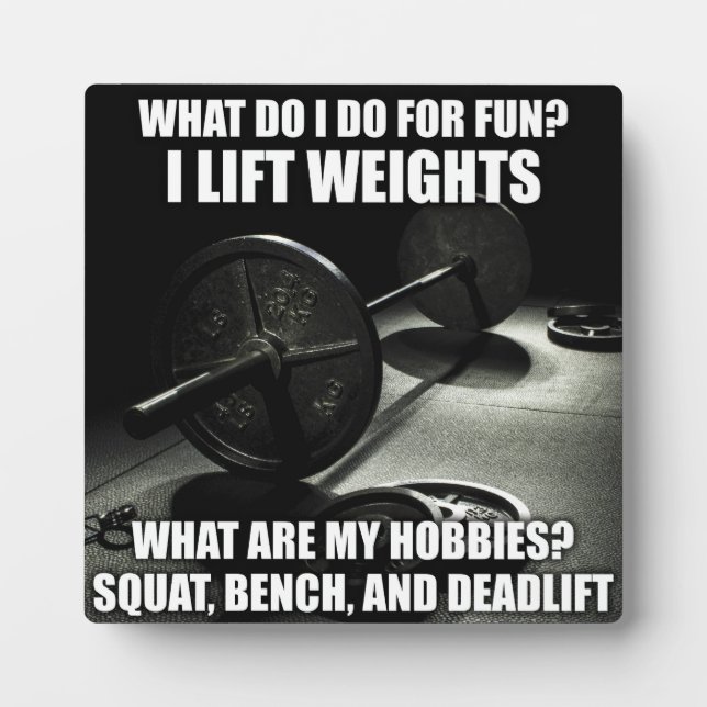 Plaque Photo Squat, Banc, Deadlift - Motivation (Devant)