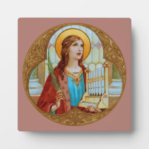 Plaque Photo St. Cecilia de Rome (BK 003) Carré de 5,25 po x 5,