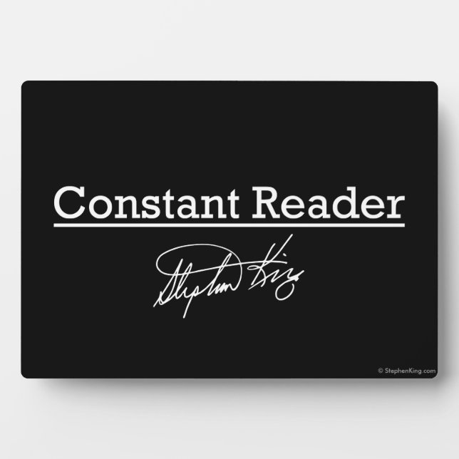 Plaque Photo Stephen King, lecteur constant (Devant)