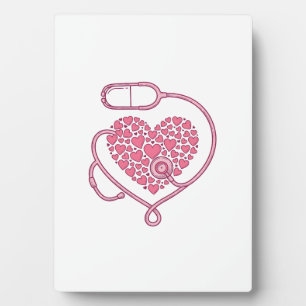 Plaque Photo Stéthoscope Cardiaque Design de Chemise Vectoriel 