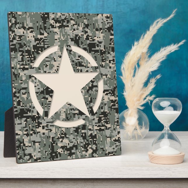 Plaque Photo Stylo Star sur le Camouflage numérique (Côté)