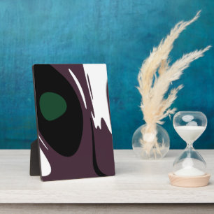 Plaque Photo Submersion : Noir Abstrait, Blanc, Violet & Vert