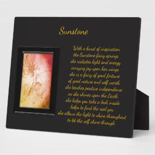 Plaque Photo Sunstone Crystal Fairy