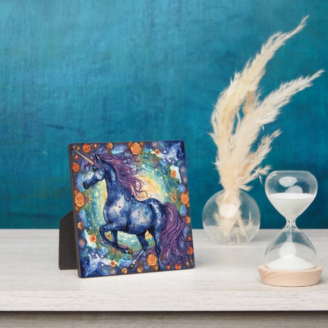 Plaque Photo Superbe licorne Bleue (Insitu)