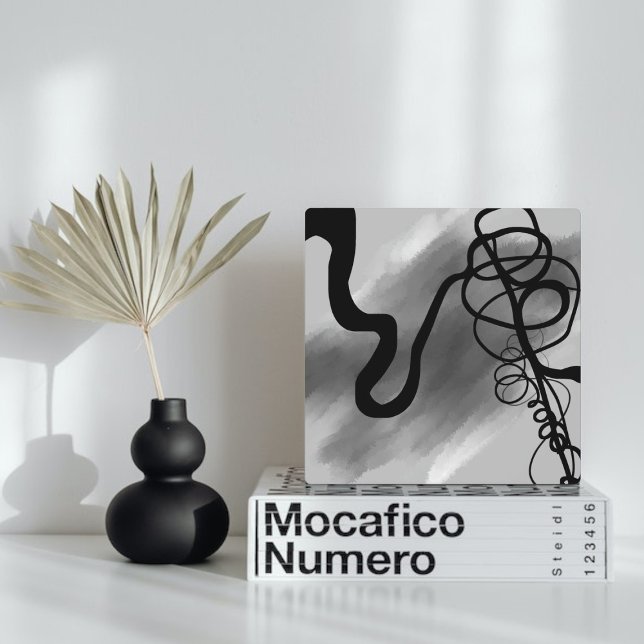 Plaque Photo Sur la grille : gris Abstrait, noir et blanc (Créateur téléchargé)