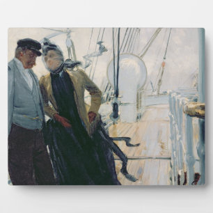 Plaque Photo Sur le pont (huile sur toile)