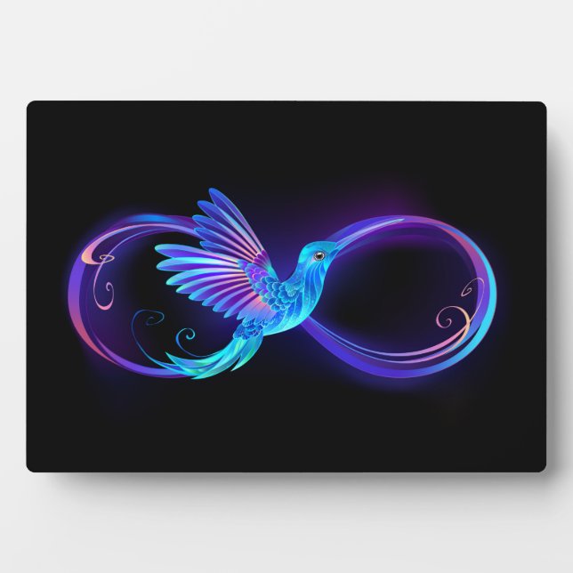 Plaque Photo Symbole de Neon Infinity par Glowing Hummingbird (Devant)